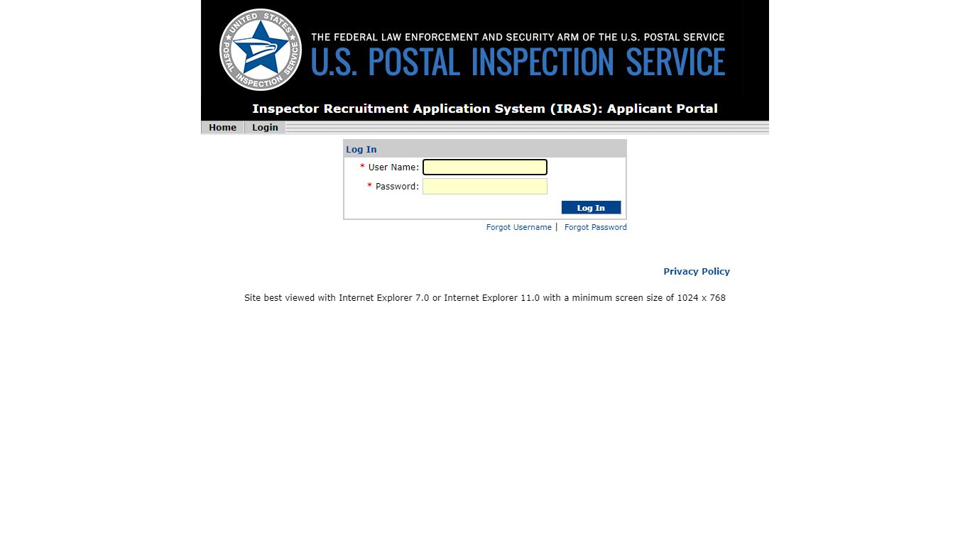 Login Page - United States Postal Inspection Service